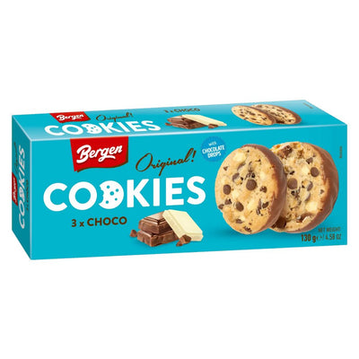 Confezione da 130g di biscotti con gocce di cioccolato Bergen Cookies