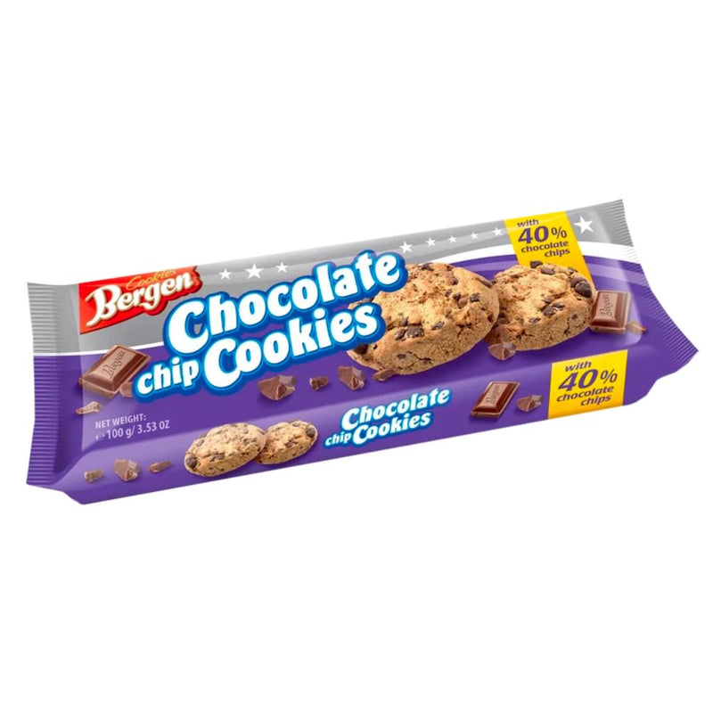 Confezione da 100g di Cookies Bergen Chocolate Chip Cookies, biscotti con gocce di cioccolato