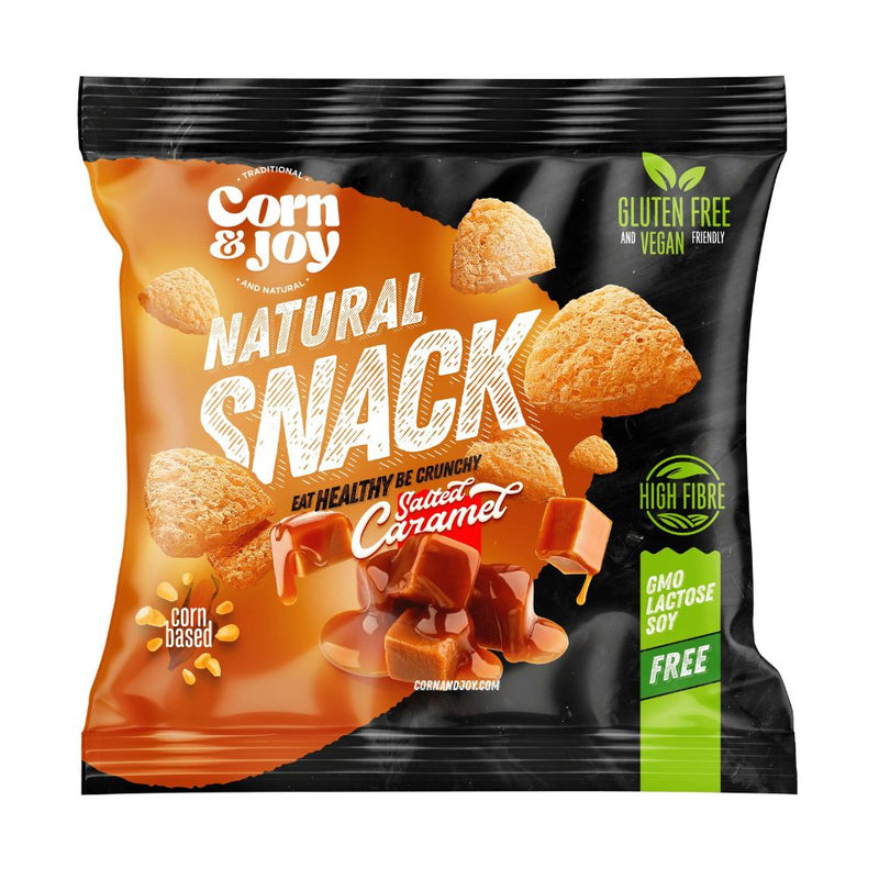 Confezione da 40g di snack di mais al gusto caramello Corn Joy