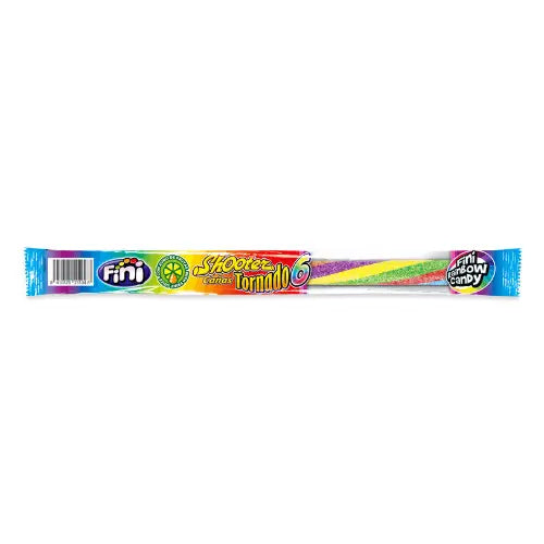 Fini Straws Sour Tornado, bonbon en forme de paille au goût de fruits pétillants de 25g 