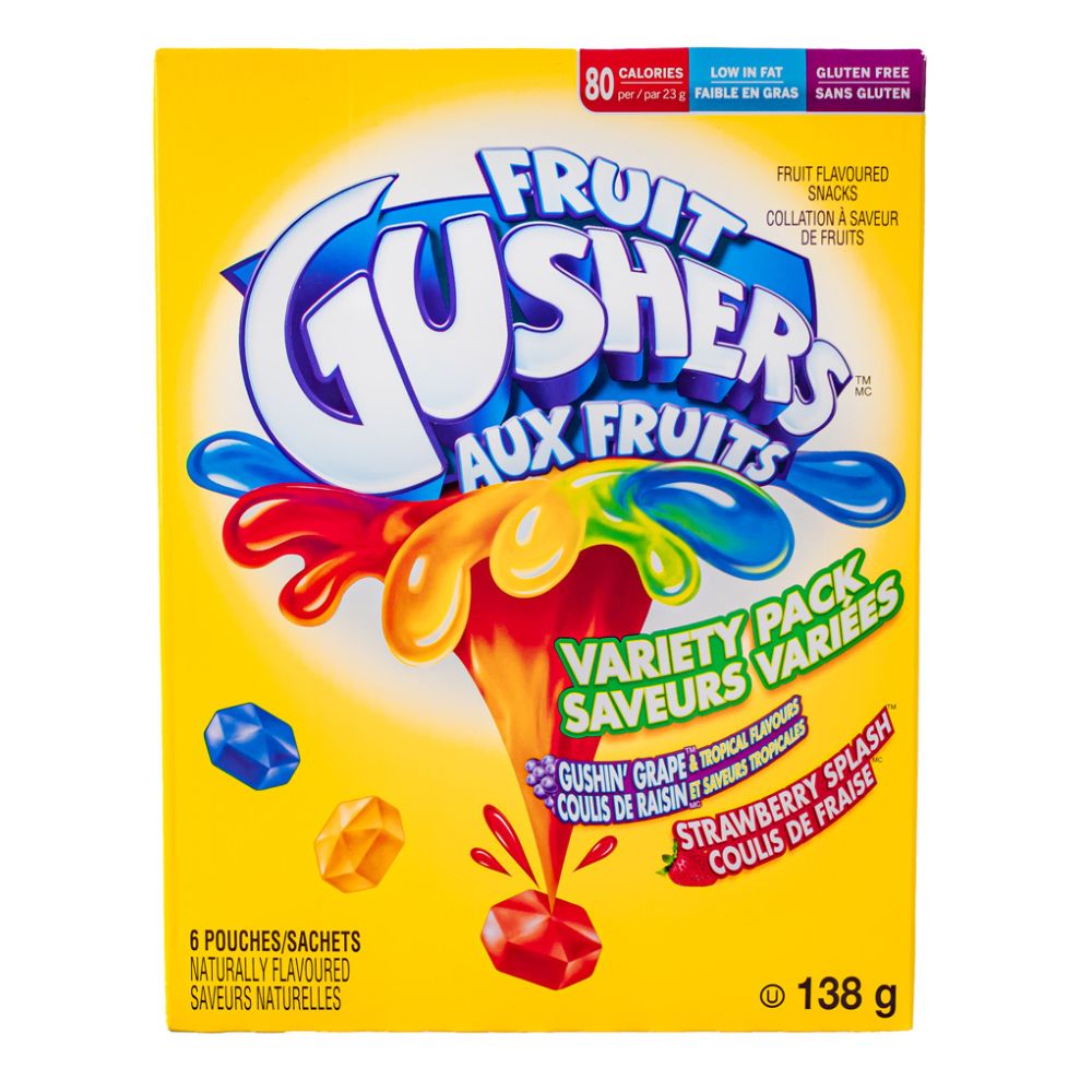 Fruit Gushers Variety pack bonbons aux fruits de 138g American Uncle