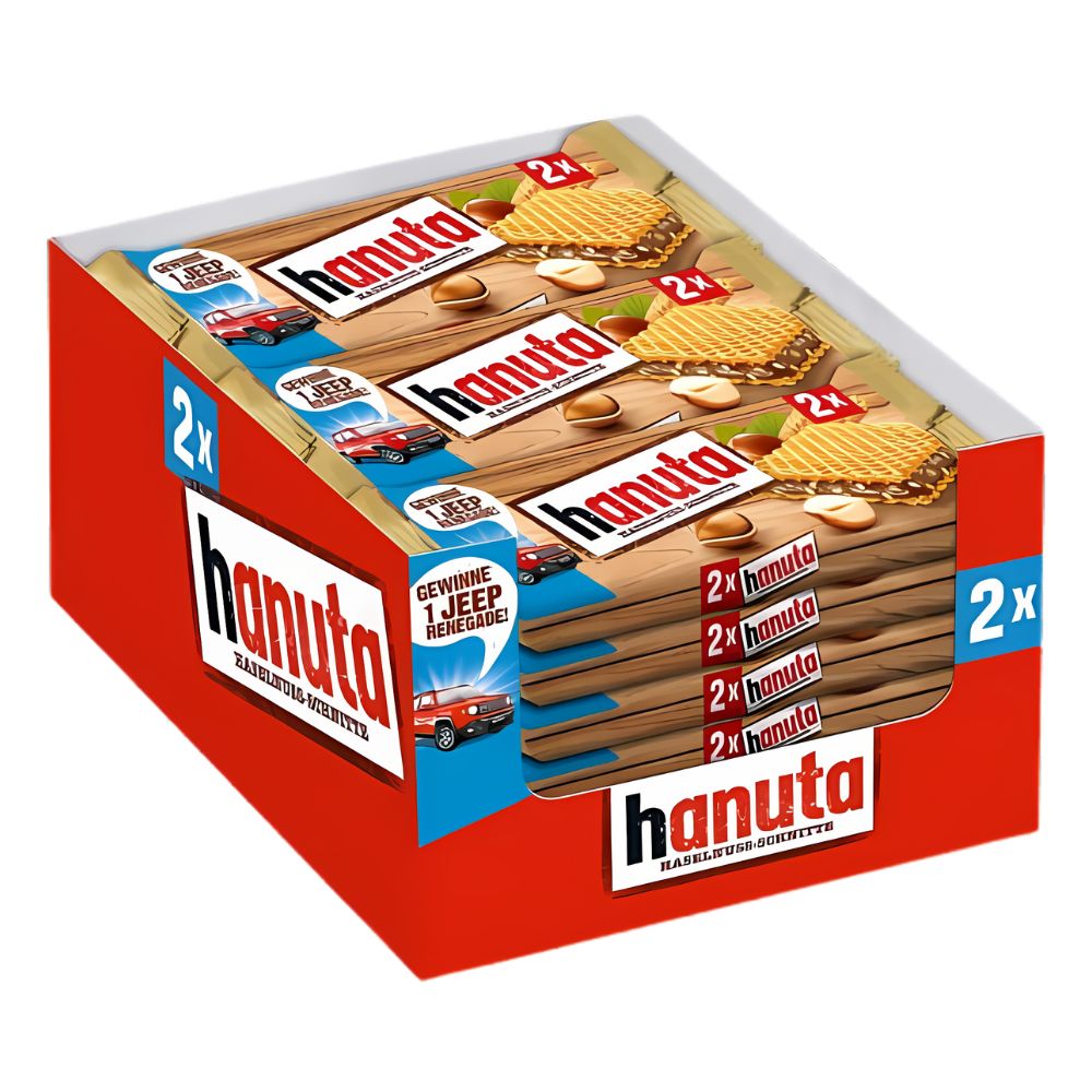 Ferrero Hanuta, gaufrette remplie de crème de noisette de 44g (paquet de 18) 