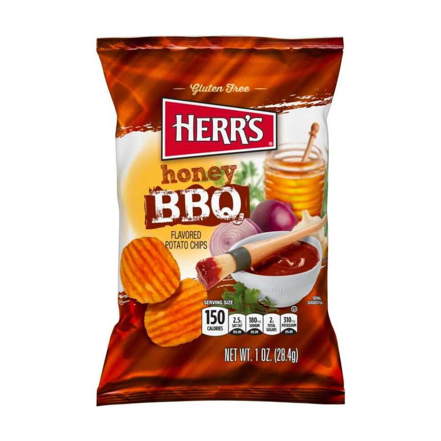 Herr's Honey BBQ Potato Chips, confezione di patatine al miele e alla salsa bbq da 30g