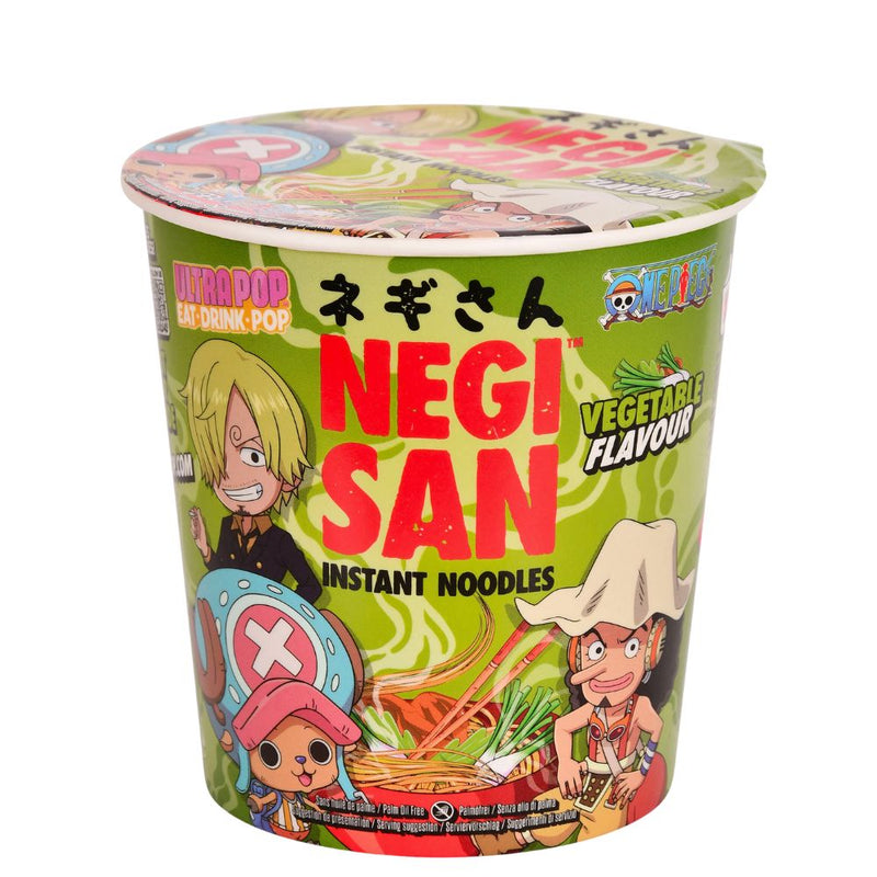 Confezione da 65g di noodles alle verdure One Pice Ultra Pop Instant Noodles Vegetables of Sanij, Usopp, Chopper