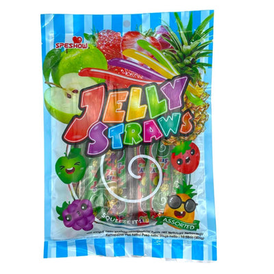 Confezione da 300g di gelatine alla frutta Jelly Straw Assorted Squeeze