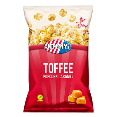 Confezione da 170g di popcorn al caramello Jimmy's Chocolate Popcorn Toffeee