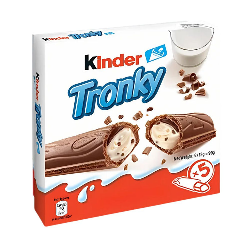 Confezione da 90g di wafer ripieni di crema al latte Kinder Tronky