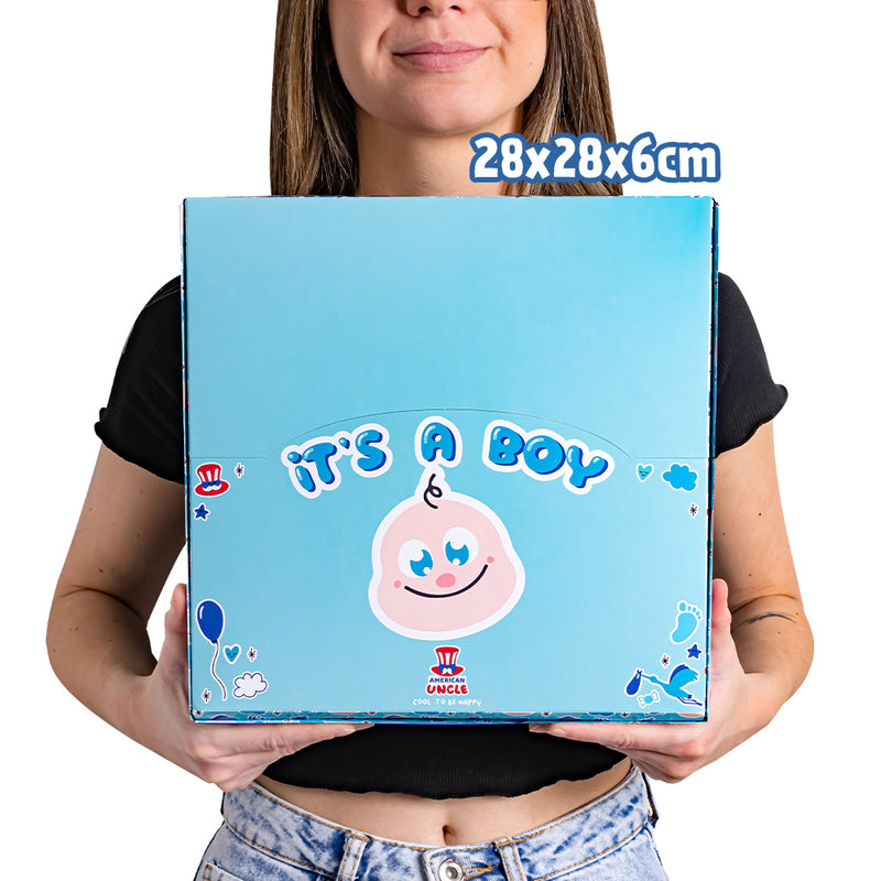 Candy Cube Kit “It’s a boy”, boîtes de bonbons gommeux de 50g idéales pour la baby shower ou naissance (25, 50 ou 75 pièces)