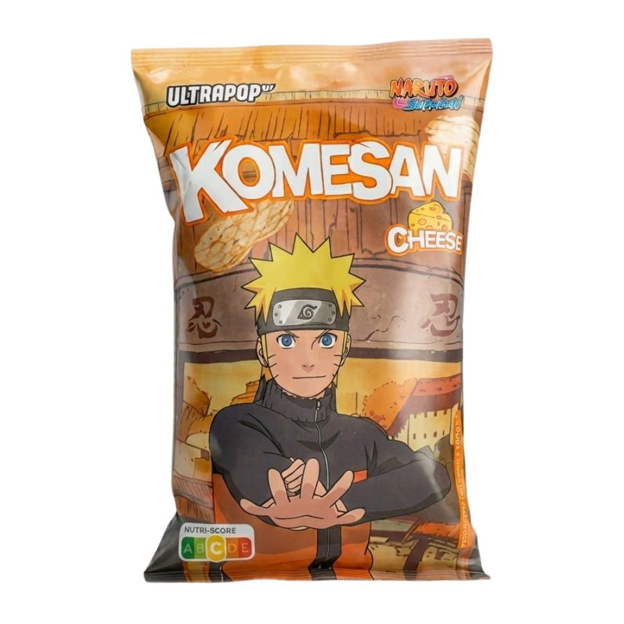 Confezione da 60g di chips di riso al formaggio Ultra Pop Naruto 