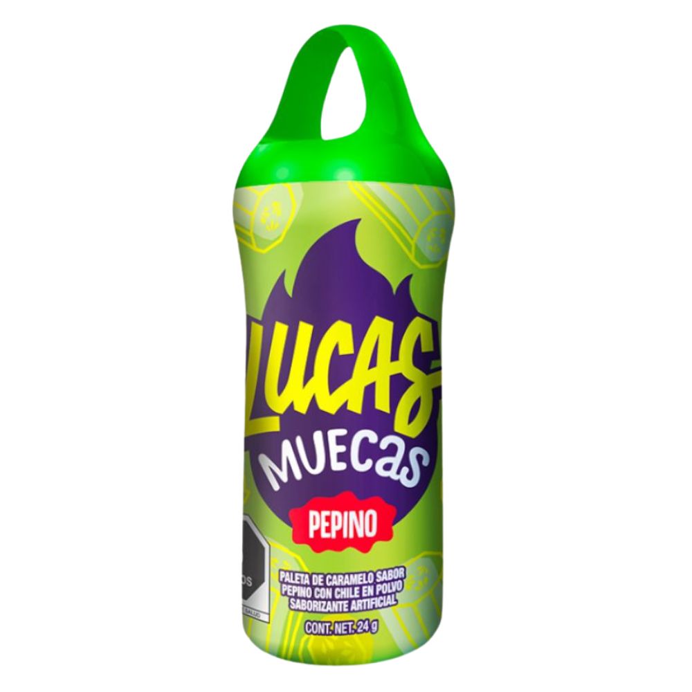 Lucas Muecas Pepino - bonbon saveur concombre avec poudre épicée de 24g ...