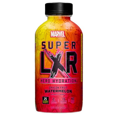 Confezione da 473ml di tè al gusto di anguria AriZona x Marvel Super LXR Hero Watermelon 