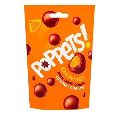 Confezione da 100g di cioccolatini all'arancia Poppets Orangy