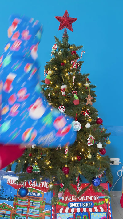 Calza XXL con 70 prodotti mostrata da Martina