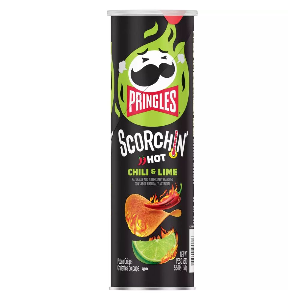 Pringles Scorchin' Chili&Lime - chips épicées au citron vert de 158g ...