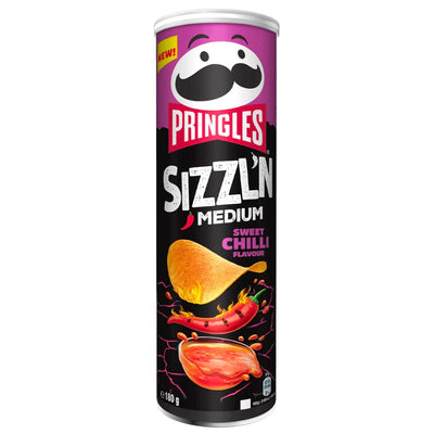 Confezione da 180g di patatine piccanti Pringles Sizzl'n sweet chilli