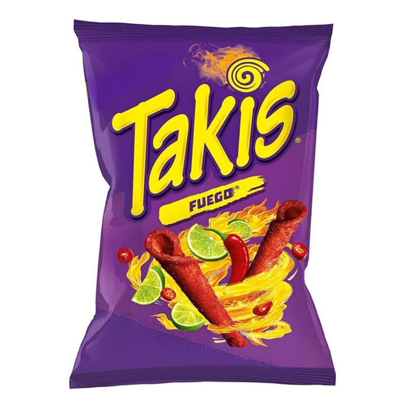 Confezione da 56g di riccioli di tortillas piccanti Takis Fuego