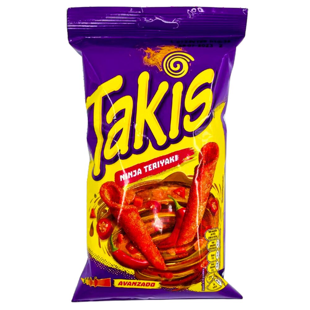 Takis Ninja Teriyaki, boucles de tortillas épicées au goût de sauce teriyaki de 90g 