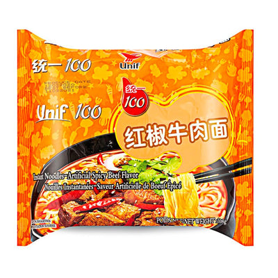 Confezione da 108g di noodles al sapore di manzo Unif Instant Noodles Beef