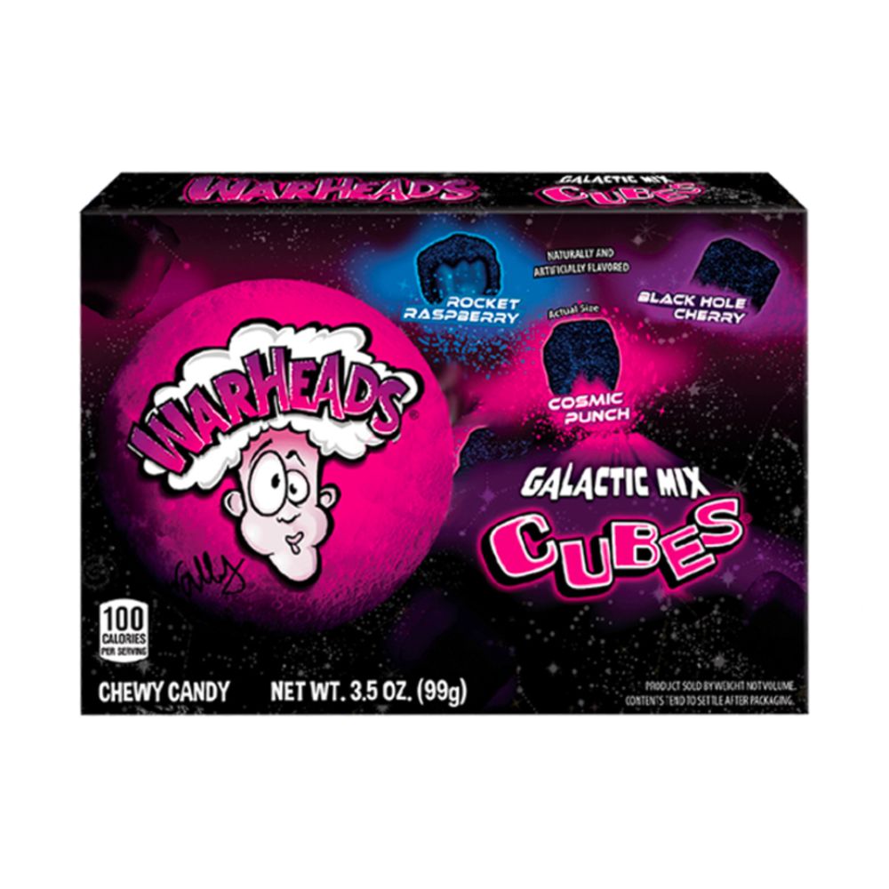 Warheads Galactic Mix Cubes, bonbons acidulés aux fruits de 99g 