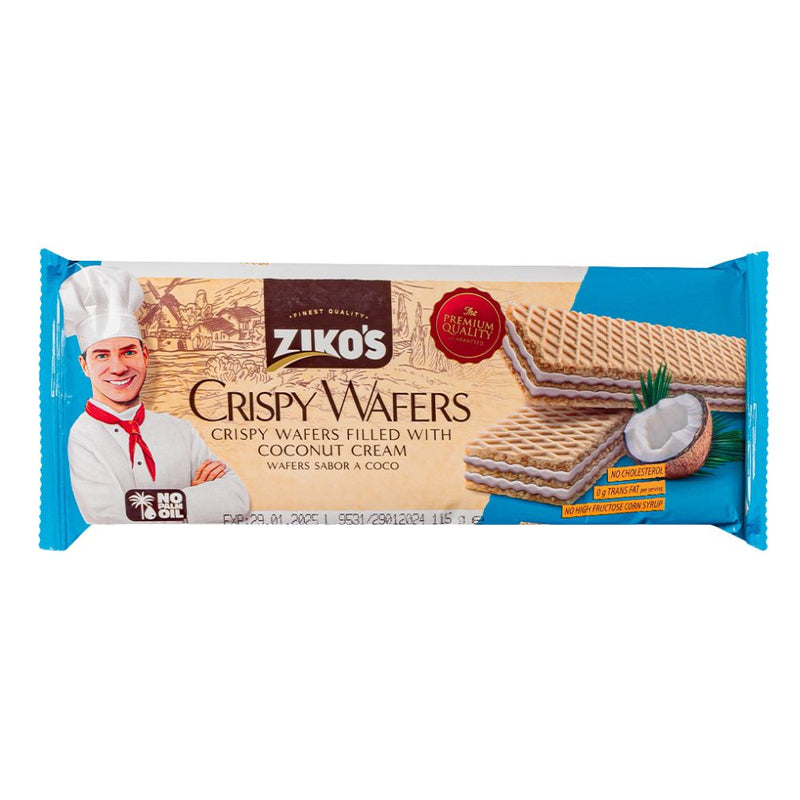 Confezione da 115g di wafer al cocco Ziko&