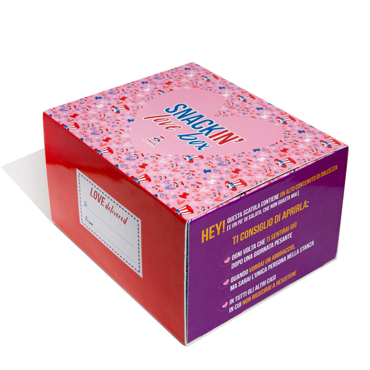Snackin’ Love Box, boîte de 40 produits sucrés, salés et boissons 