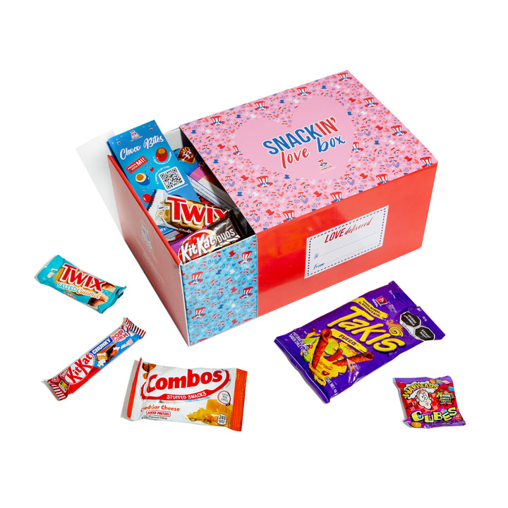 Snackin’ Love Box, boîte de 40 produits sucrés, salés et boissons 