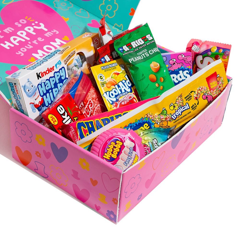 Snack Box - Super Mom Edition, boîte surprise de 20 snack douceurs, salées et boissons 