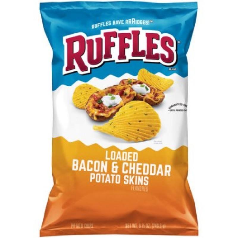 Ruffles Loaded Bacon and Cheddar, patatine al bacon e cheddar da 184g (1954209366113)