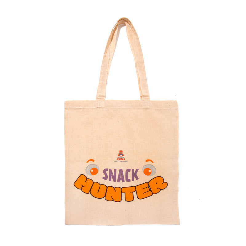 Shopper Snack Hunter, sac couleur havane en coton résistant, 35x40cm