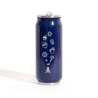 Borraccia Cool to be Happy, bouteille en acier bleu de 500ml avec paille antibactérienne intégrée