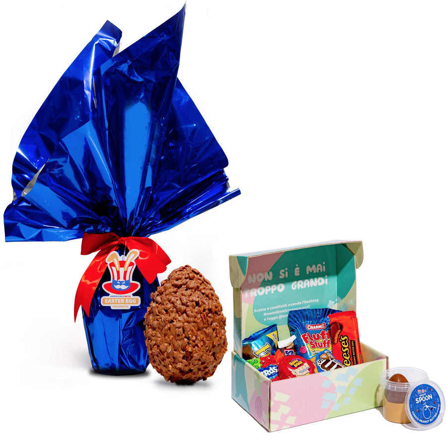 Easter Box + American Uncle Egg Arachidato, scatola di Pasqua a sorpresa e uovo arachidato