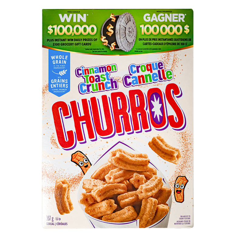 Cinnamon Toast Crunch Churros Cereal, céréales Churros à la cannelle de 337g
