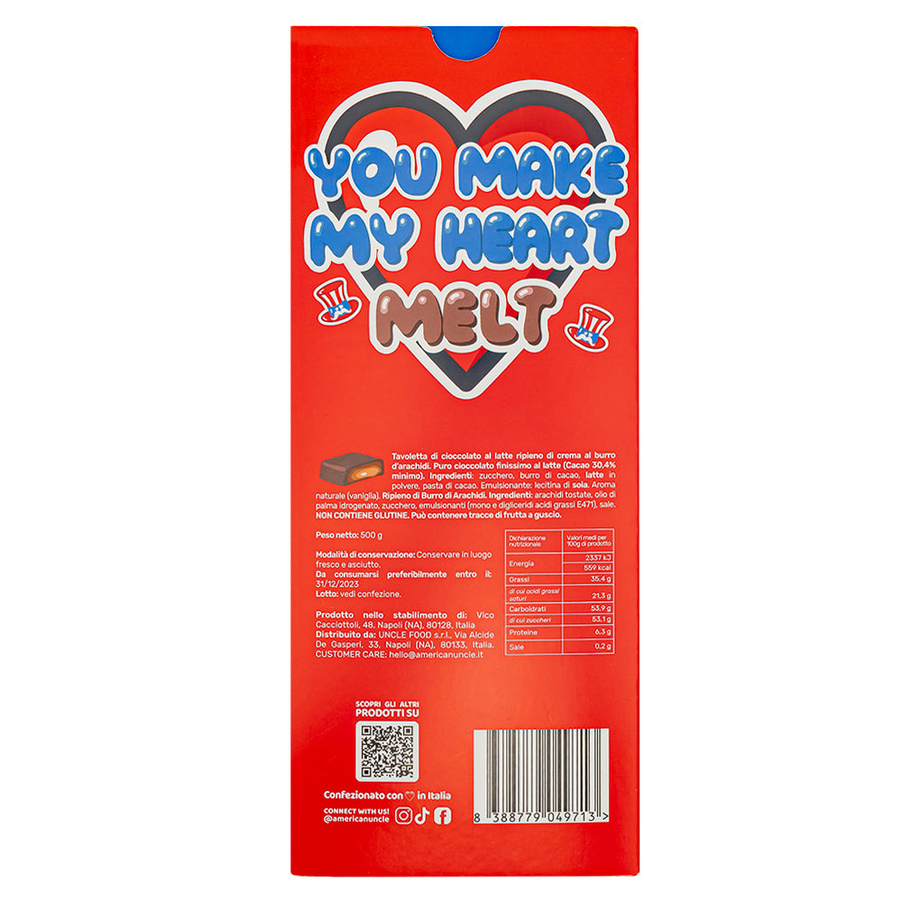 Barre XL Choco Love remplie de cacao, chocolat Cookies & Cream fourré de crème au cacao de 500g 