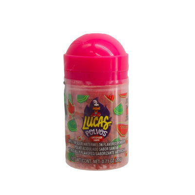 Confezione da 20g di polverina piccante  Lucas Polvos Sweet 'n' Sour Watermelon Flavored Powder