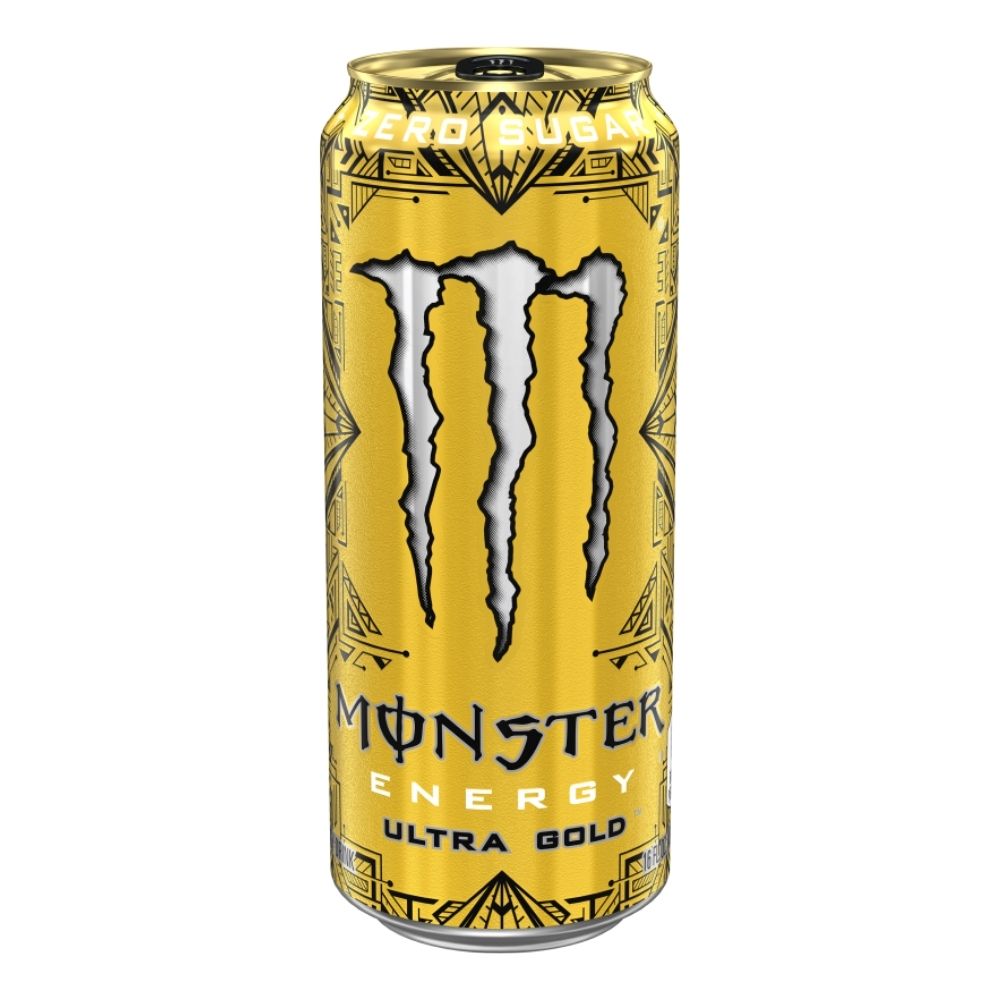 (Monstre non de collection, endommagé) Monster Ultra Gold, boisson énergisante à l'ananas de 500ml 
