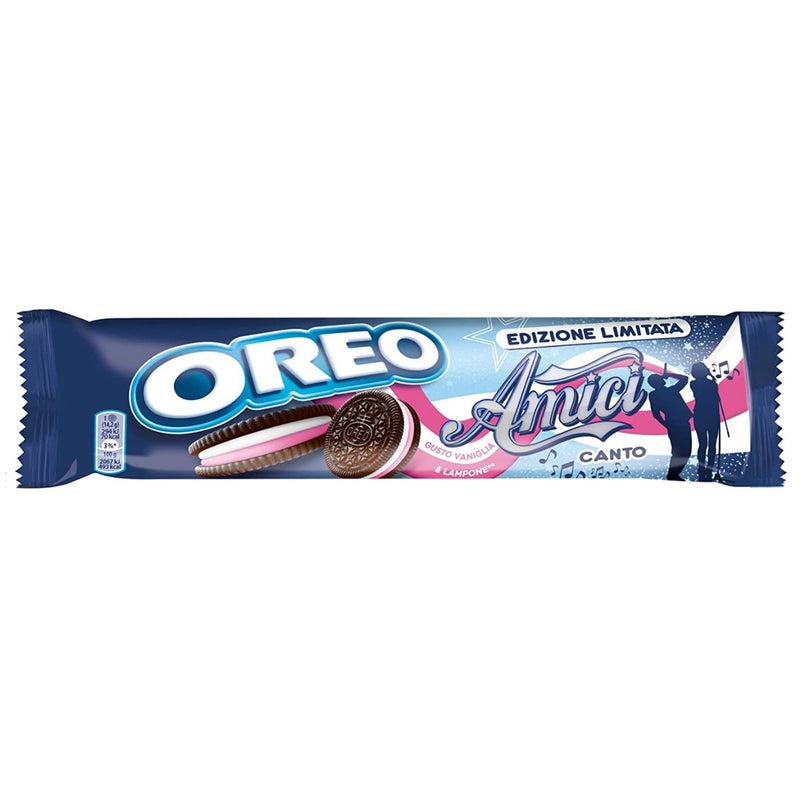 Oreo Amici Limited Edition Vaniglia e Lampone, biscuits avec crème à la vanille et à la framboise de 157g