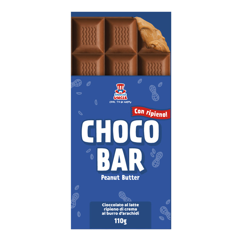 Choco Bar Peanut Butter filled, chocolat au lait fourré à la crème de beurre de cacahuètes de 110g