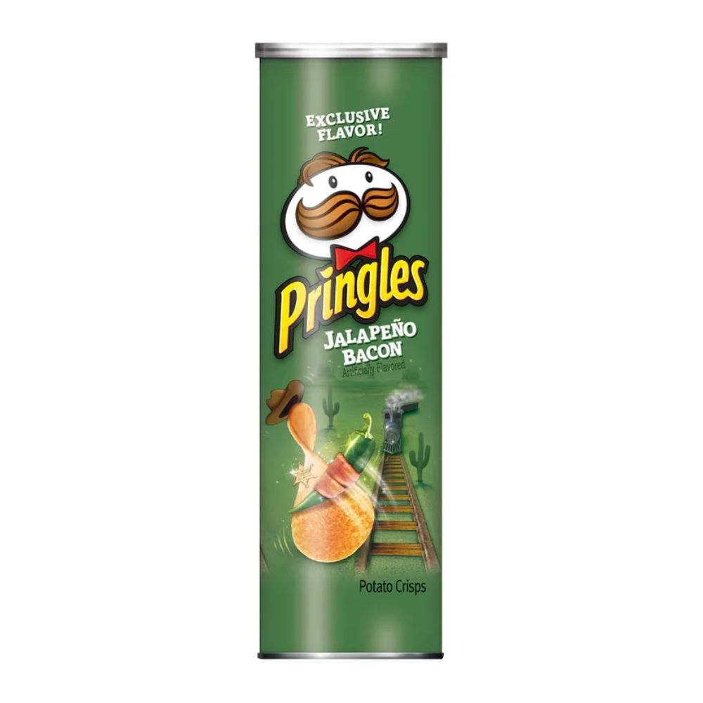 Pringles Jalapeño Bacon, chips au goût de bacon et piment jalapeño de 156g 