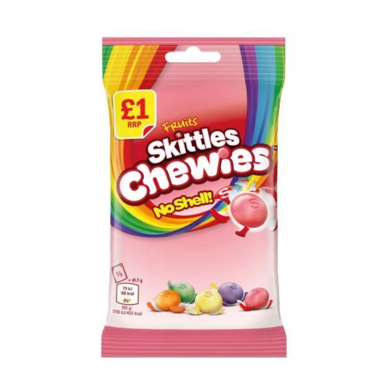 Skittles Chewies Fruits No Shell!, caramelle morbide alla frutta da 125g