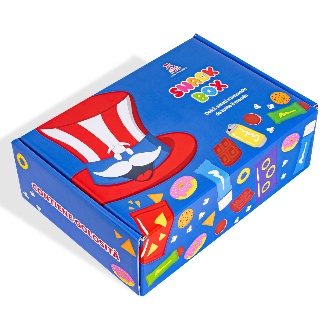 Snack box “Cool to be Happy”, boîte surprise de 20 snack douceurs, salées et boissons 