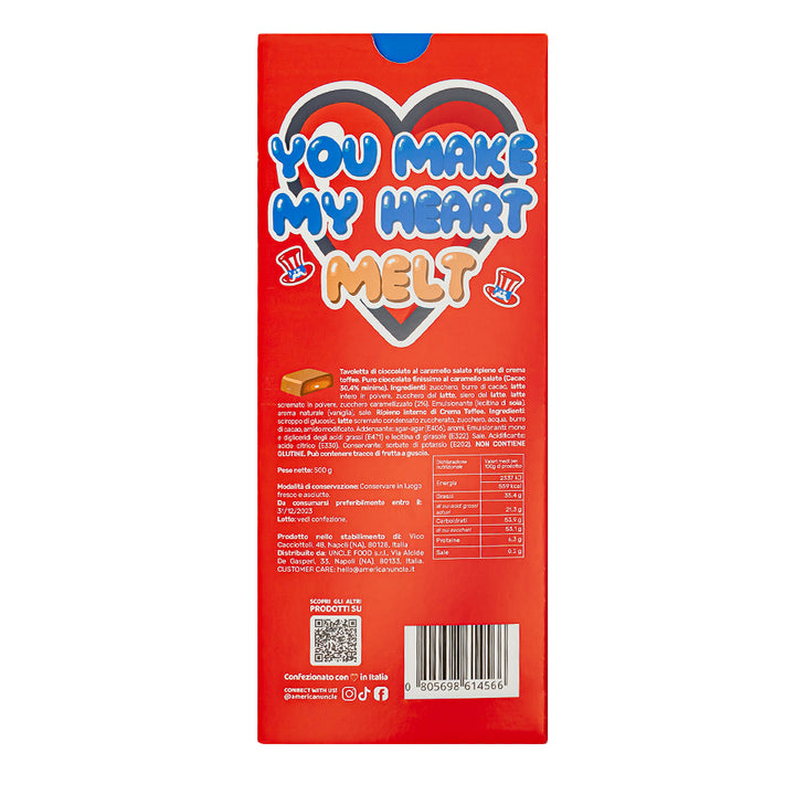 XL Barre de Choco Love remplie de Toffee crémeux, chocolat au caramel rempli de crème toffee de 500g 