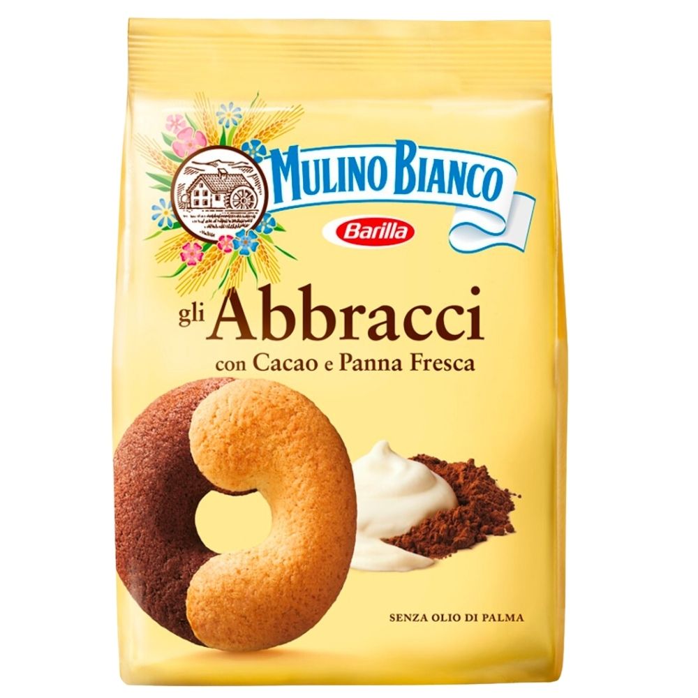 Abbracci Mulino Bianco, biscuits au cacao et à la crème de 350g 