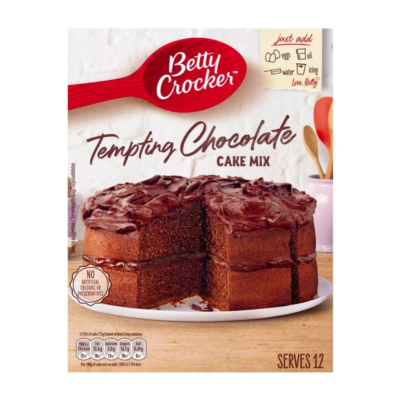 Betty Crocker Tempting Chocolate Cake Mix, mélange pour gâteau au chocolat fondant de 425g