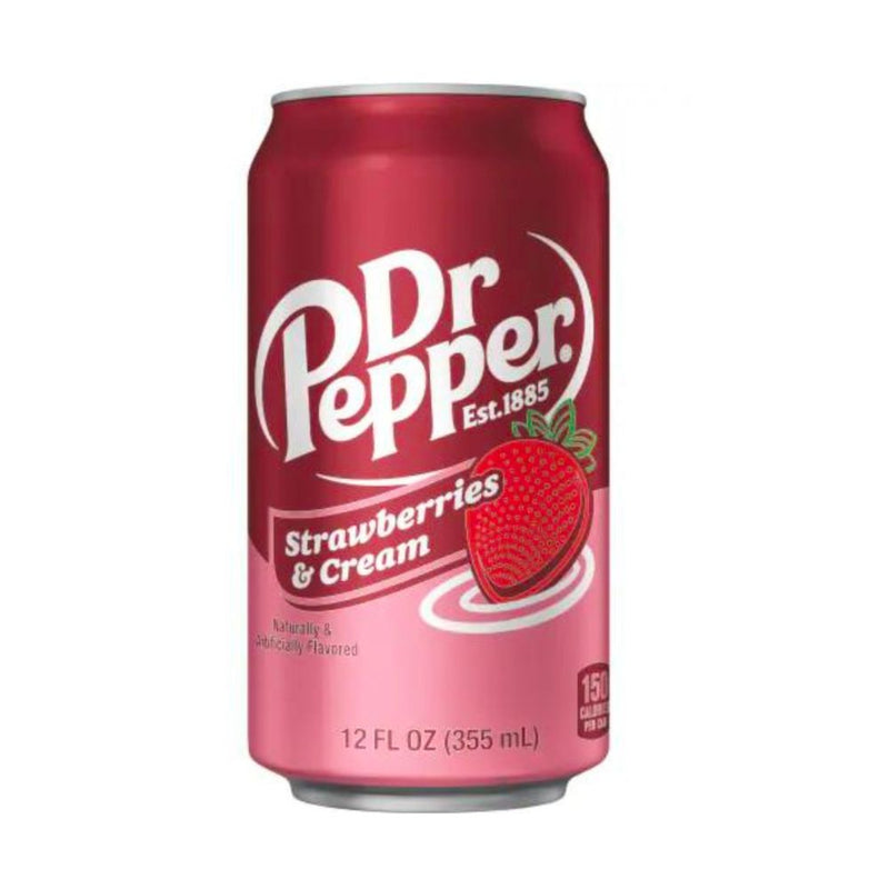 Dr Pepper Strawberries & Cream, boisson aromatisée à la crème et à la fraise de 355 ml