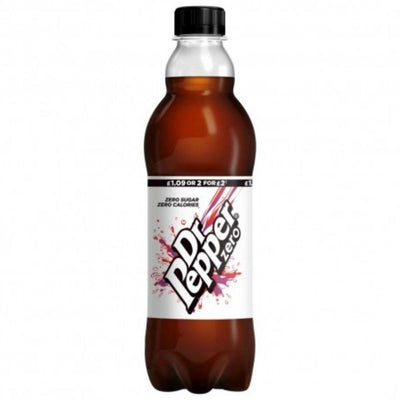 Dr Pepper Zero, bevanda aromatizzata alla vaniglia e ciliegia zero zuccheri da 500ml (4784094380129)