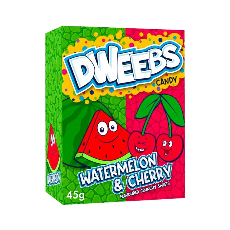 Confezione da 45g di caramelle al gusto di anguria e ciliegia Dweebs Watermelon Cherry