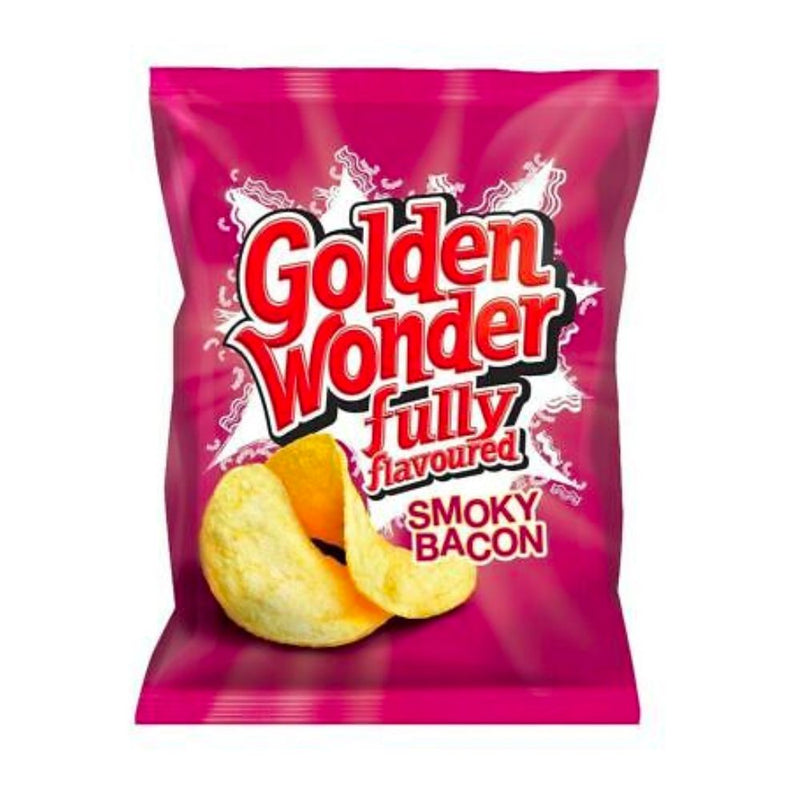 Confezione da 32g di patatine al bacon Golden Wonder Smoky Bacon