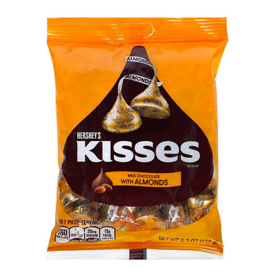 Confezione da 150ml di cioccolatini al latte con mandorle Hershey's Kisses Milk Chocolate