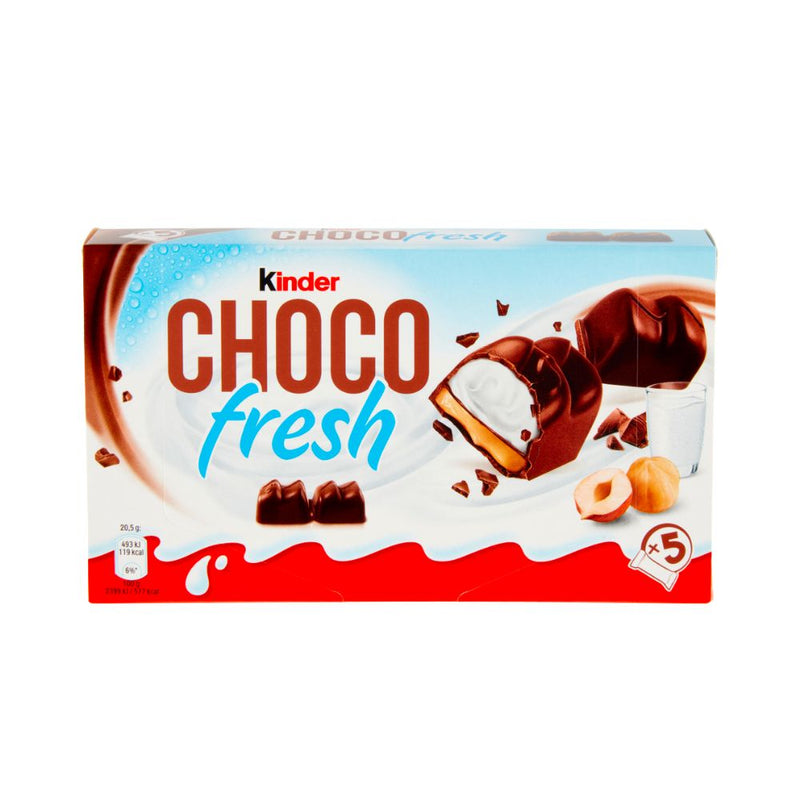 Kinder Choco Fresh, snack doux au lait enrobé de chocolat de 102.5g