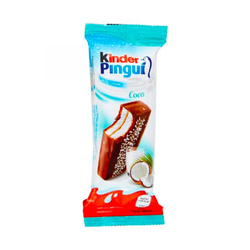 Kinder Pinguì Cocco, goûter au chocolat, au lait et à la noix de coco de 30g